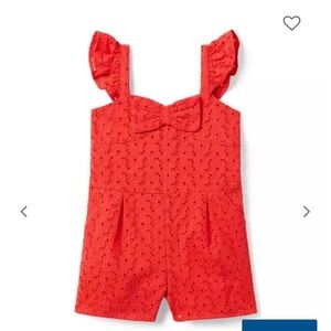 Janie and Jack Red Eyelet Ruffle Romper